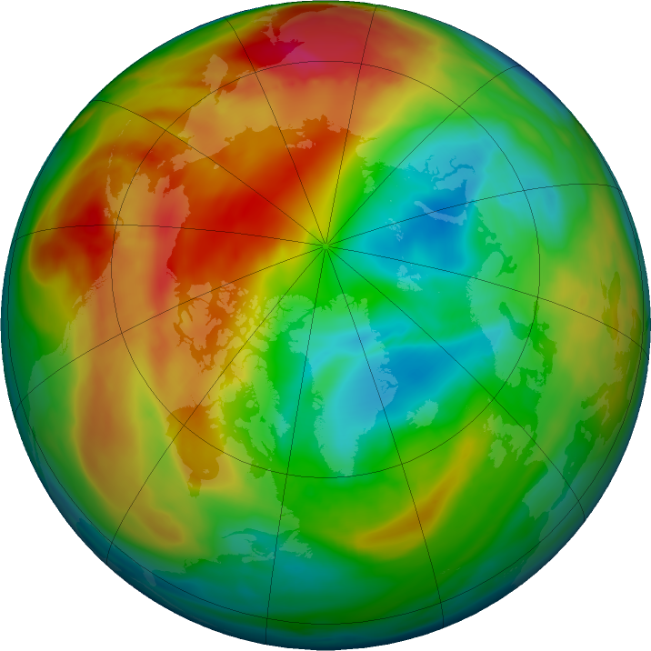 Arctic ozone map for 23 January 2018
